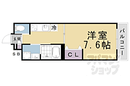 LEI CORT椥辻I 1Kの間取図画像