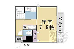 LEI CORT椥辻I 1Kの間取図画像