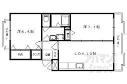 ツインビレッジ西野2 2LDKの間取図画像