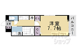 アビィ ロード 1Kの間取図画像