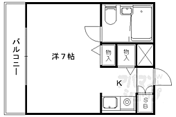 みささぎプチハイツ 1Kの間取図画像