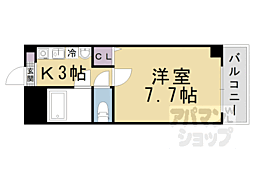 パークハイツ天徳 1Kの間取図画像
