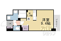 ヴェルデュール 1Kの間取図画像