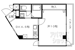 メディナ椥辻 1DKの間取図画像