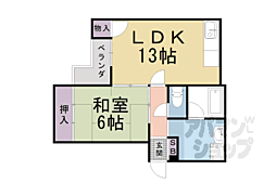 ミニヨンハウス勧修 1LDKの間取図画像