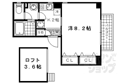 ViViモラド 1Kの間取図画像