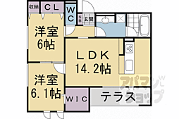 クレリアB 2LDKの間取図画像