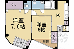 アパート 2Kの間取図画像