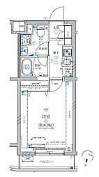 都営大江戸線 新江古田駅 徒歩12分の賃貸マンション 1階1Kの間取り
