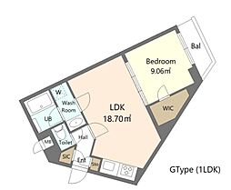 アリヴィス新江古田 1LDKの間取図画像