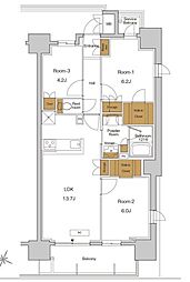 JR京浜東北・根岸線 東十条駅 徒歩5分の賃貸マンション 6階3LDKの間取り