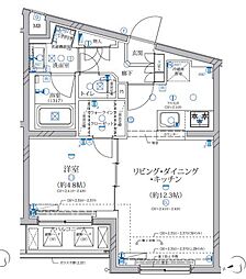 アリヴィス新江古田 1LDKの間取図画像
