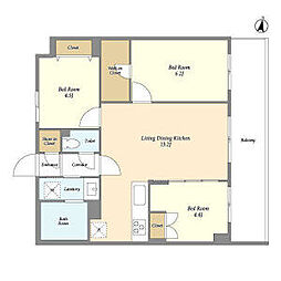 東京メトロ副都心線 地下鉄赤塚駅 徒歩11分の賃貸マンション 3階3LDKの間取り