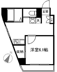 JR山手線 田端駅 徒歩8分の賃貸マンション 1階1Kの間取り