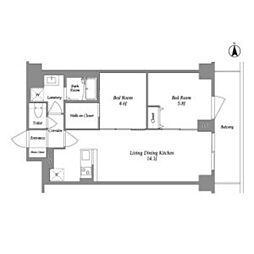 東武東上線 上板橋駅 徒歩13分の賃貸マンション 1階2LDKの間取り