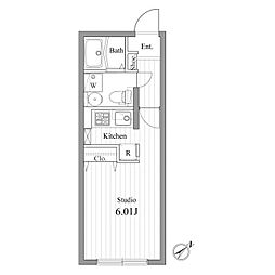 都営大江戸線 練馬春日町駅 徒歩4分の賃貸マンション 1階ワンルームの間取り