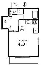 西武池袋線 桜台駅 徒歩5分の賃貸マンション 2階1Kの間取り