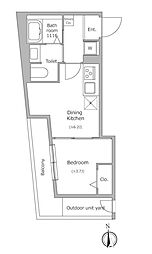 東武東上線 北池袋駅 徒歩3分の賃貸マンション 4階1Kの間取り