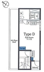 JR山手線 大塚駅 徒歩5分の賃貸マンション 5階ワンルームの間取り