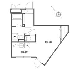 ArtizA氷川台 ワンルームの間取図画像