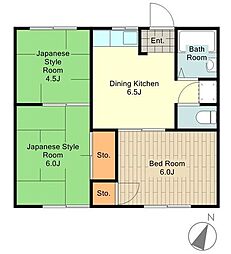 コーポウィードB 3DKの間取図画像
