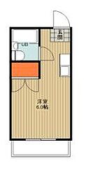 サンアベニュー二葉 1階ワンルームの間取り