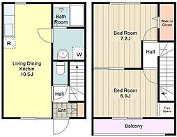 ＯＡＫ　ＨＩＬＬＳ 2階2LDKの間取り