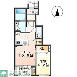 オールラウンド 1階1LDKの間取り