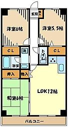 ソネット高野 2階3LDKの間取り