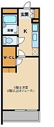 レオパレスリラ大南 1Kの間取図画像