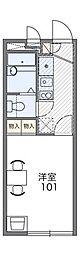 レオパレスクレール 1Kの間取図画像