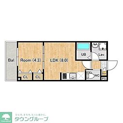 福生市加美平3丁目アパート 1LDKの間取図画像