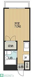フラワーハイツB 1Kの間取図画像