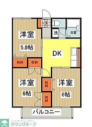 グリーンパーク 3DKの間取図画像