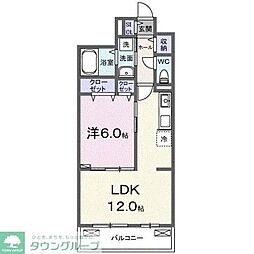 ラピス飯能 1LDKの間取図画像