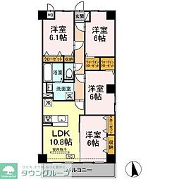 グランヴェールにしすな 4LDKの間取図画像