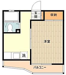大木ハイツ 1Kの間取図画像
