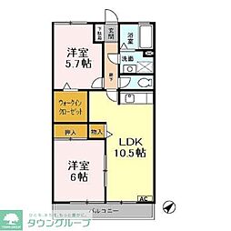 エンゼル・パル一番館 2LDKの間取図画像
