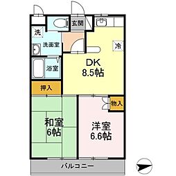 グリーンファミール 2DKの間取図画像