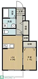 エトワール橘 1LDKの間取図画像