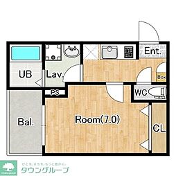 ジーメゾン青梅末広 1Kの間取図画像