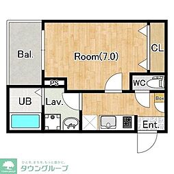 ジーメゾン青梅末広 1Kの間取図画像