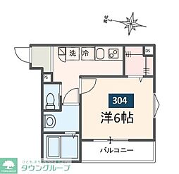 MELDIA青梅 1Kの間取図画像