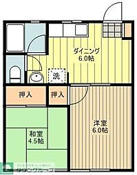 沖ハイツ 1Kの間取図画像