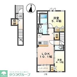 ルビアパルク 2LDKの間取図画像
