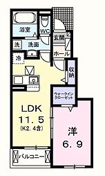 プルミエールカスミ 1LDKの間取図画像