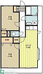 サバービア2 2LDKの間取図画像
