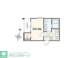 MELLAS東青梅II 1Kの間取図画像