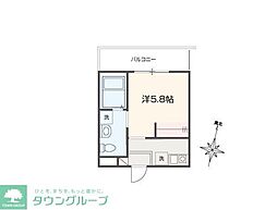 MELLAS東青梅II 1Kの間取図画像