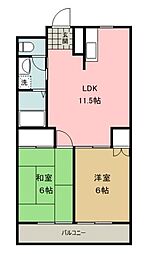 ソシア藤沢 2LDKの間取図画像